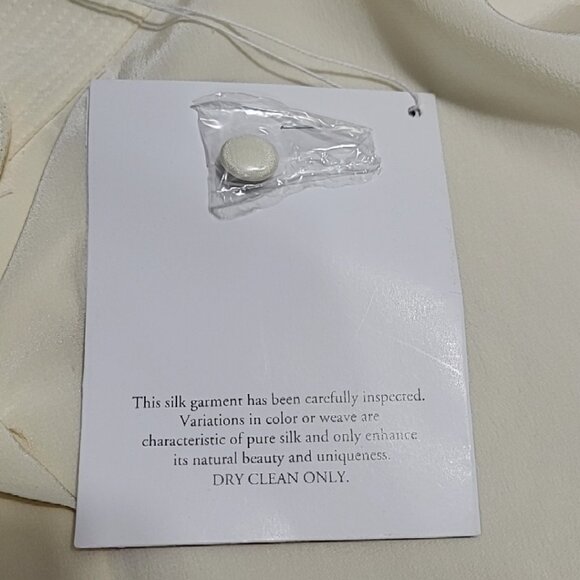 NWT DIANE VON FURSTENBERG Vintage Top XS Ivory Silk Long Sleeve Button Up Blouse - Picture 10 of 13